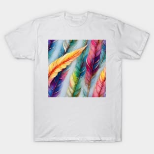 Watercolor feather pattern T-Shirt